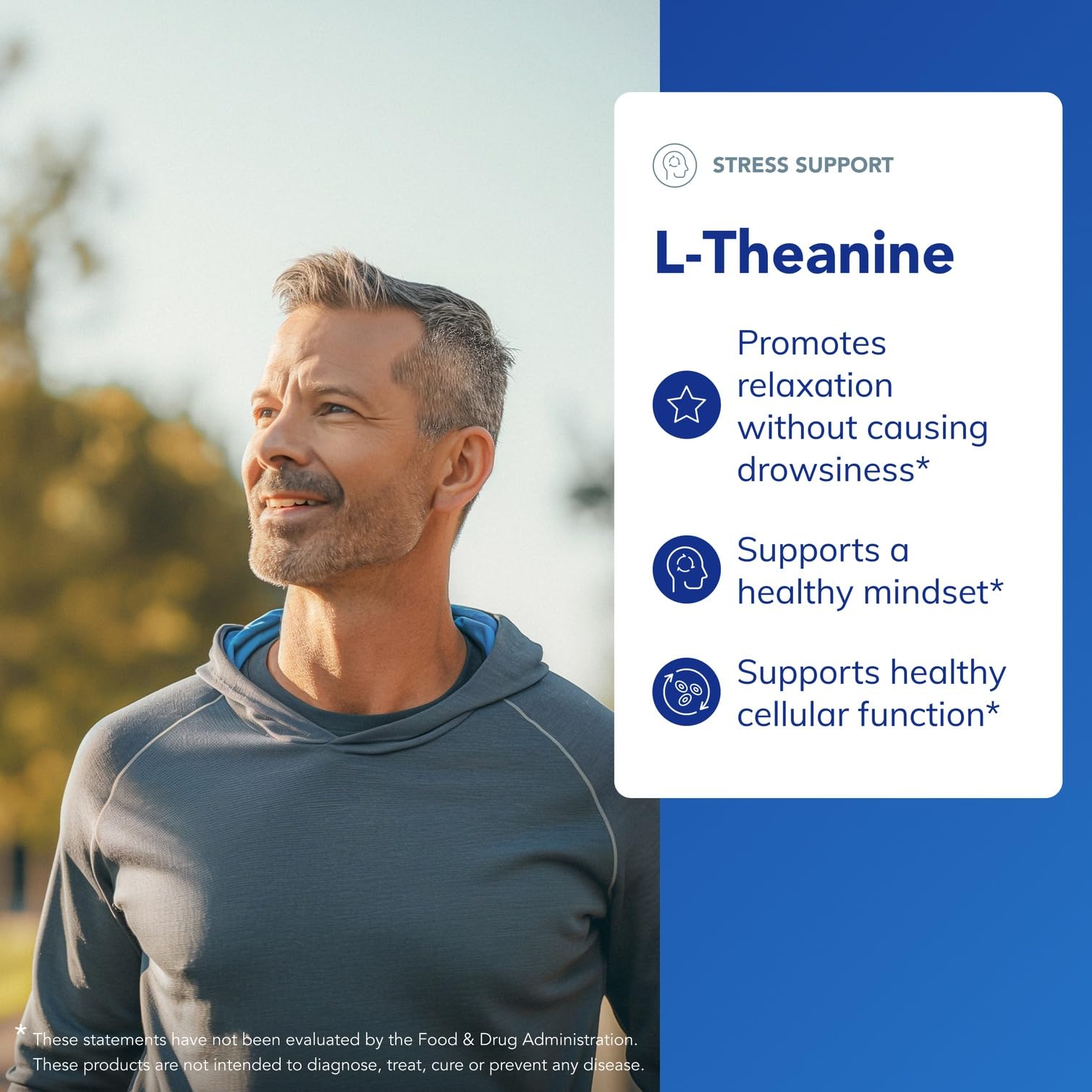 Pure Encapsulations L-Theanine bottle being poured for easy daily use and stress moderation.
