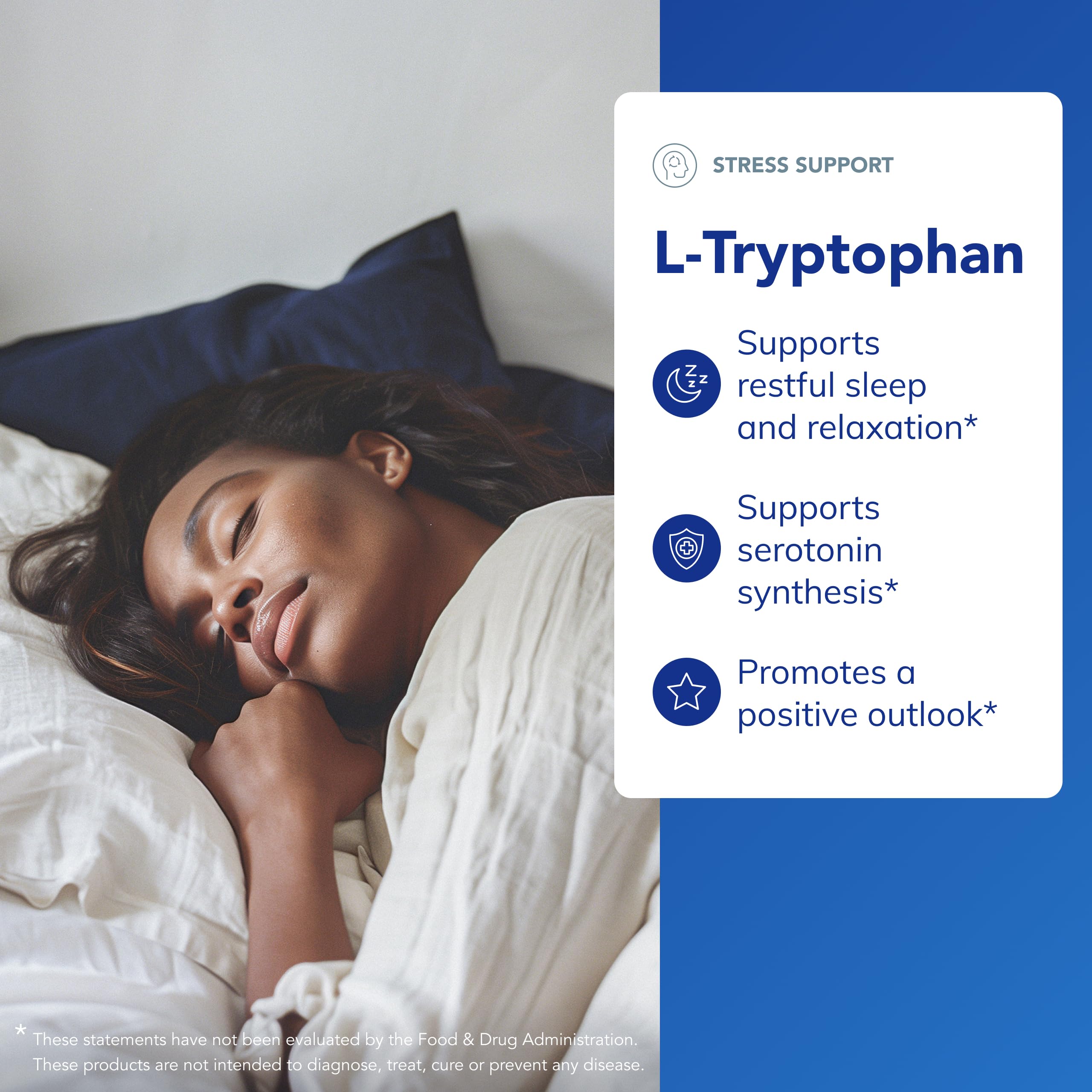 Close look at the Pure Encapsulations L-Tryptophan label highlighting purity