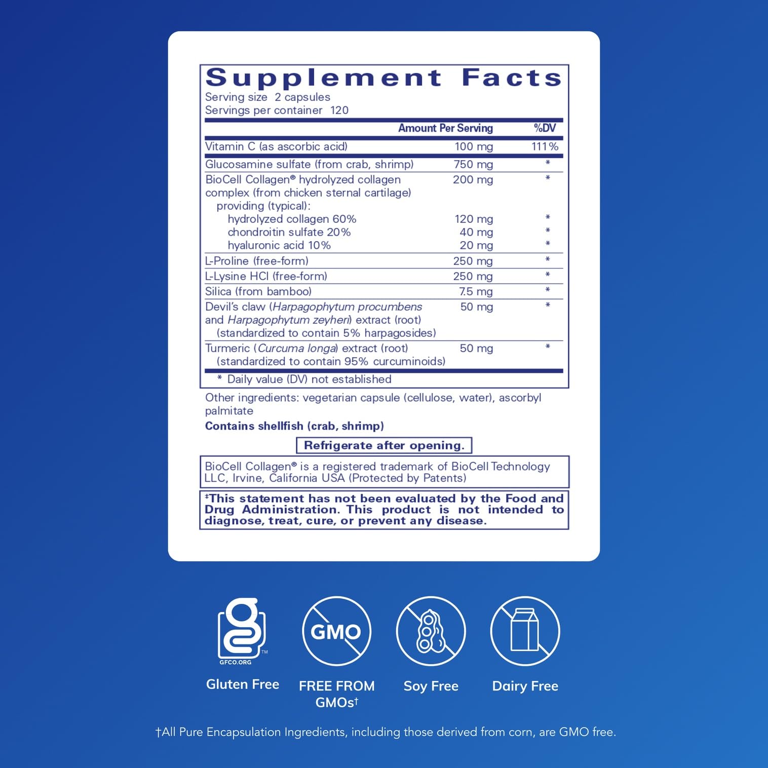Pure Encapsulations Ligament Restore capsules close-up with label visible for convenient daily use