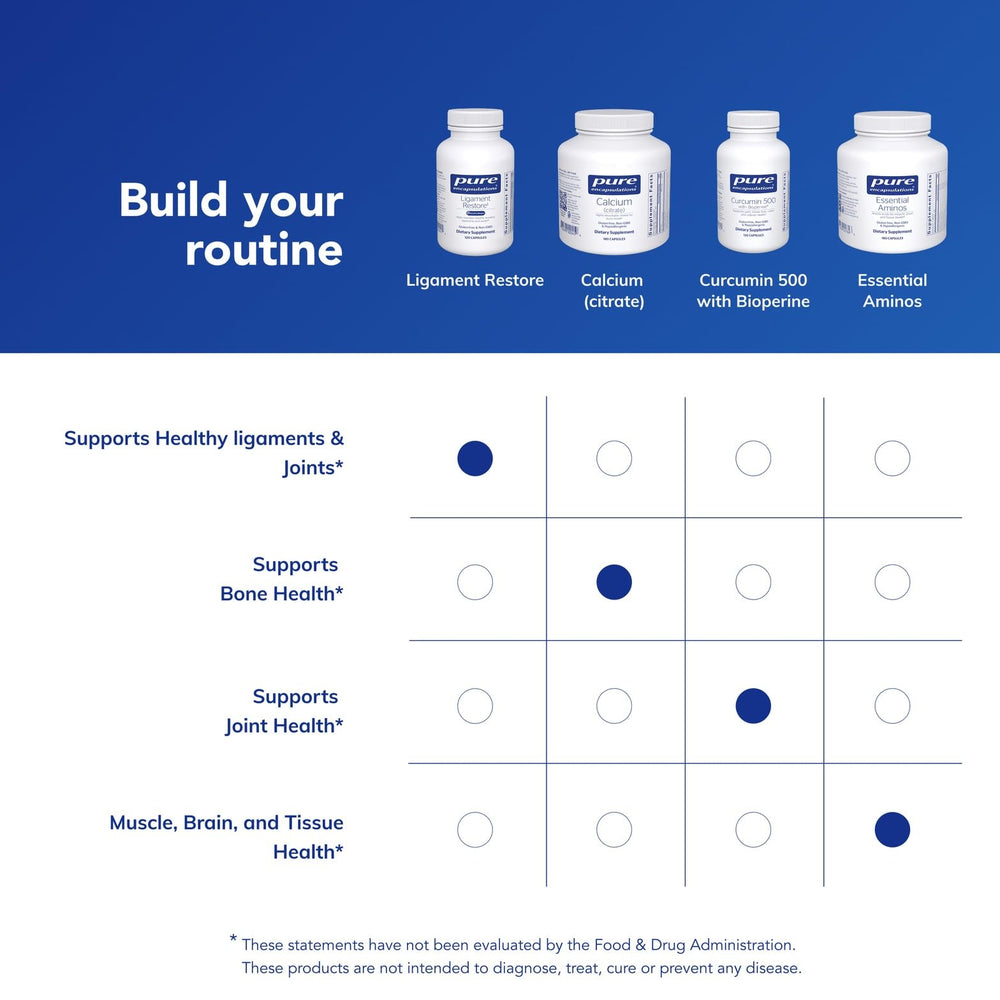 Pure Encapsulations Ligament Restore packaging on shelf conveys purity and trust.
