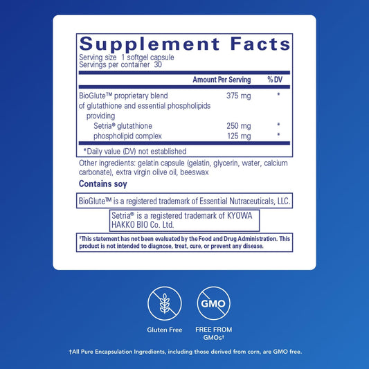 Pure Encapsulations liposomal glutathione pouring action demonstrates convenient daily use.
