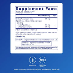 Pure Encapsulations liposomal glutathione pouring action demonstrates convenient daily use.