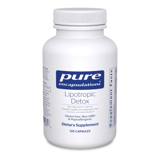 Pure Encapsulations Lipotropic Detox bottle for liver support and detox routines.