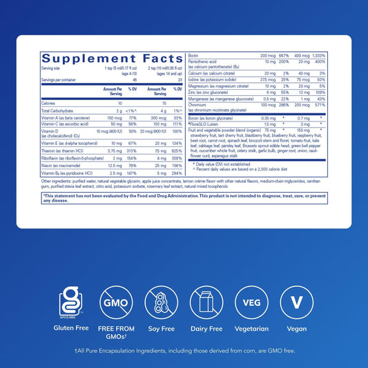 LiquiNutrients bottle back with allergen-free formula for sensitive users.