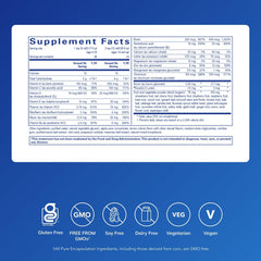 LiquiNutrients bottle back with allergen-free formula for sensitive users.