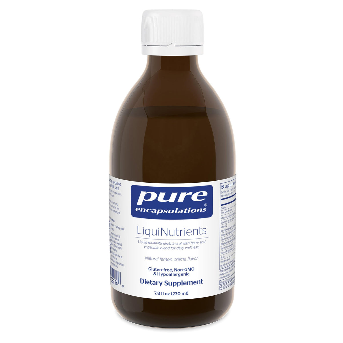 Pure Encapsulations LiquiNutrients bottle front view for daily wellness.