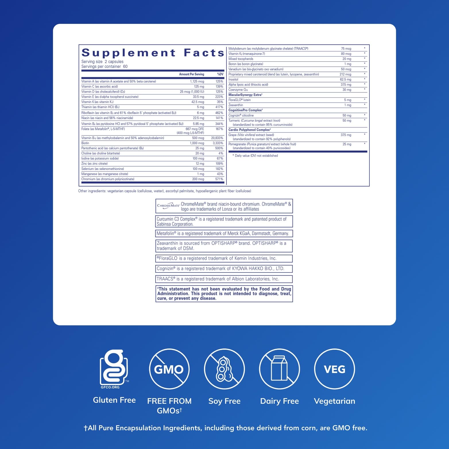 Pure Encapsulations Longevity Nutrients bottle pour for easy daily dosing.