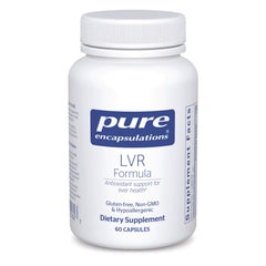 Pure Encapsulations LVR Formula bottle on a clean counter for daily liver support.
