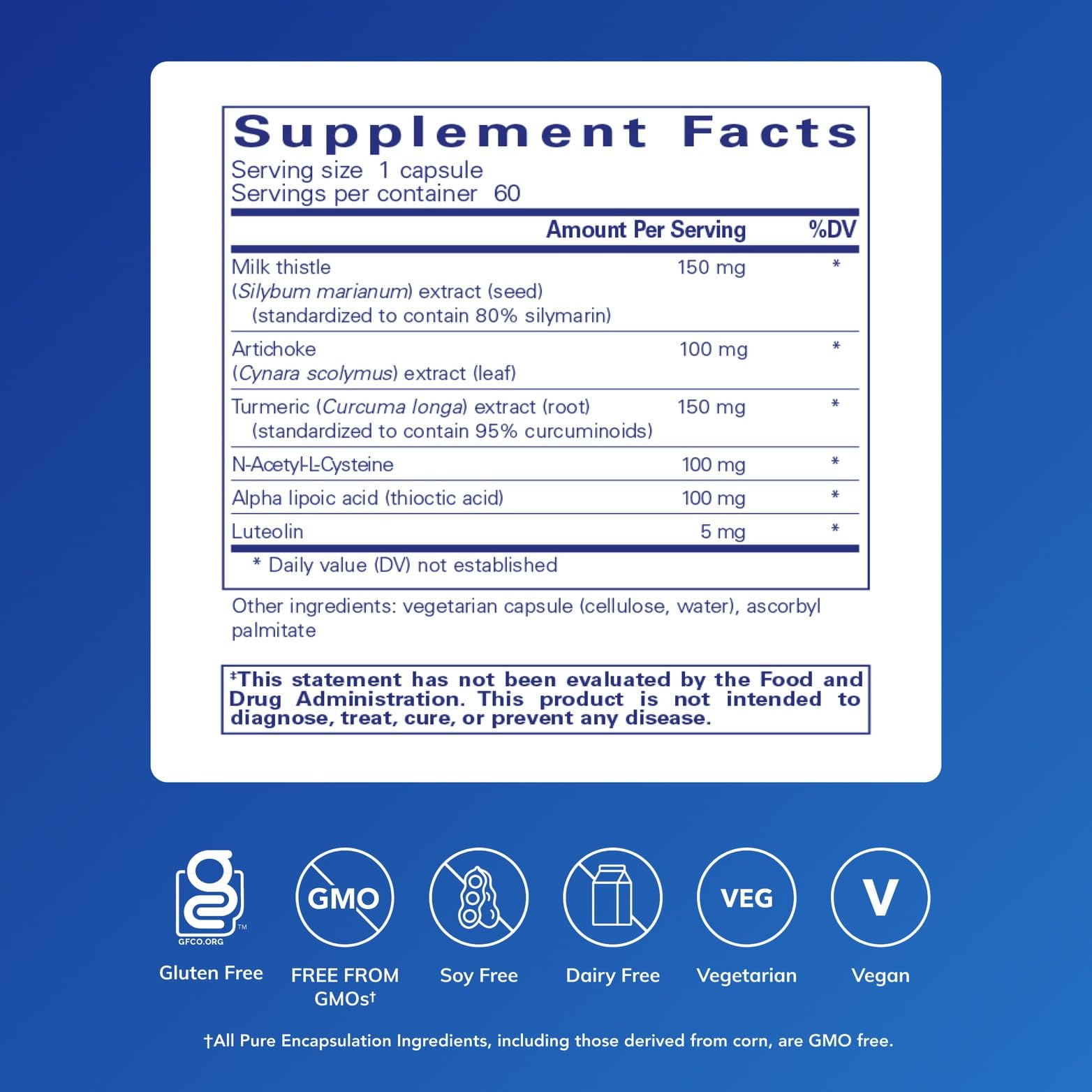 Close-up of LVR Formula capsules, easy to swallow for daily use.