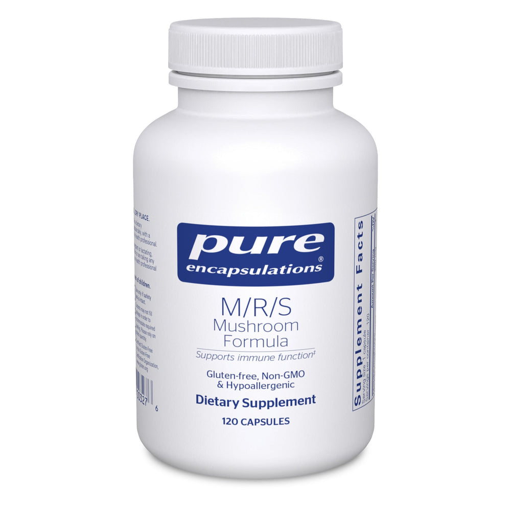 Pure Encapsulations M/R/S Mushroom Formula bottle for daily immune support