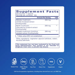 M/R/S mushroom capsules provide convenient daily supplementation