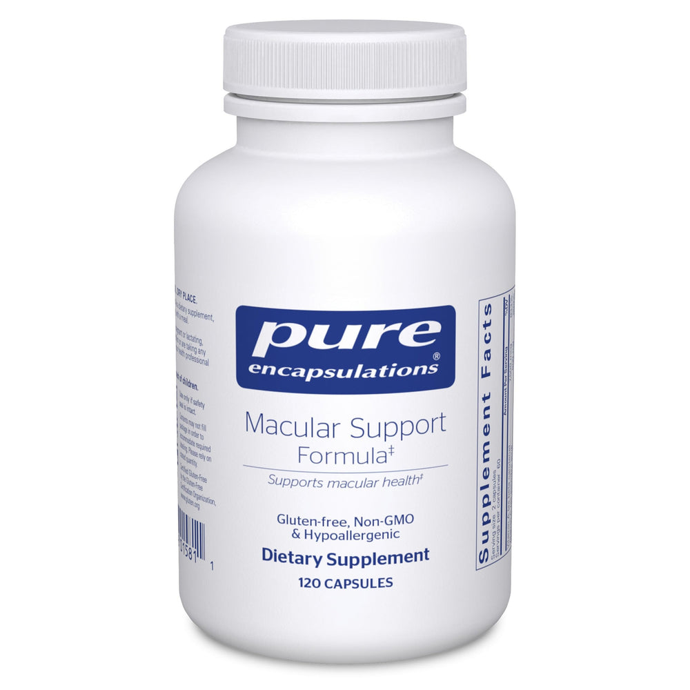 Pure Encapsulations Macular Support Formula bottle front for eye wellness support