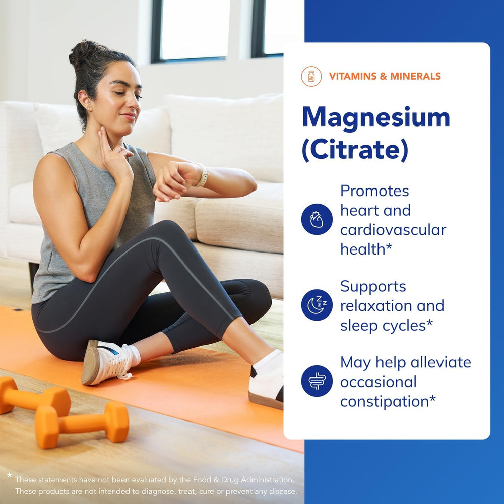 Label detail of allergen-free, non-GMO magnesium citrate supplement