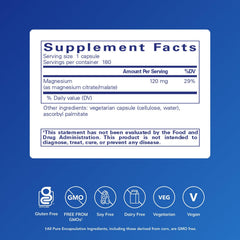 Pure Encapsulations Magnesium Citrate Malate capsules close-up for easy daily use.