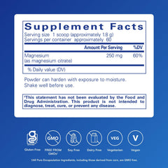 Pure Encapsulations Magnesium Powder dispensing scoop demonstrates precise serving size