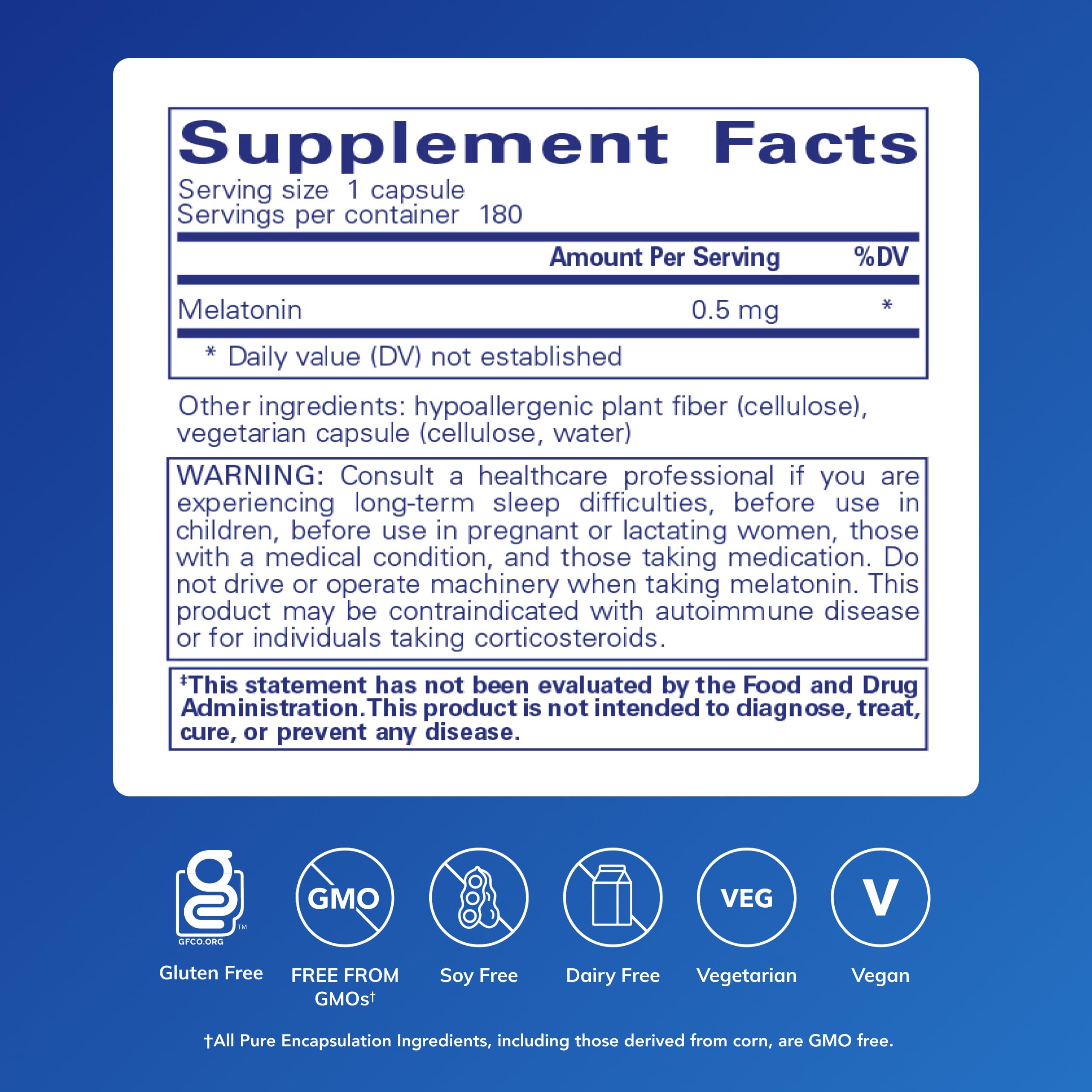 Pure Encapsulations melatonin capsules ready for pre-bed dosing, aligning with your natural sleep-wake rhythm