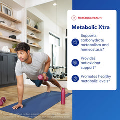 Metabolic Xtra capsules spilled from bottle for daily use illustration