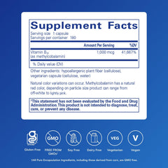 Pure Encapsulations methylcobalamin capsules close-up, designed to support nervous system health.