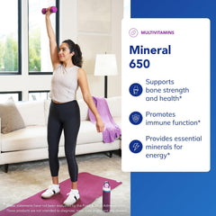 Pure Encapsulations Mineral 650 label closeup emphasizes purity and controlled mineral ratios for absorption