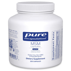 Pure Encapsulations MSM capsules bottle front showing joint support benefits.
