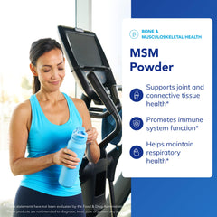 Pure Encapsulations MSM powder with scoop demonstrates easy daily dosage for joints.