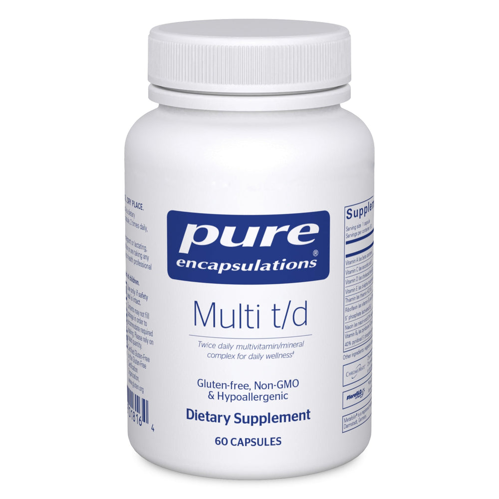Pure Encapsulations Multi T/D bottle for daily wellness support.