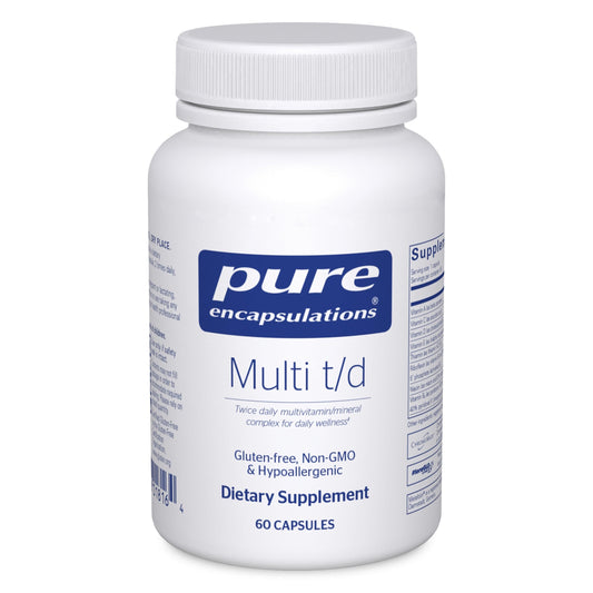 Pure Encapsulations Multi T/D bottle for daily wellness support.