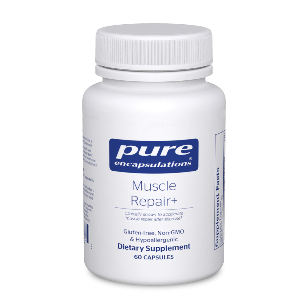 Pure Encapsulations Muscle Repair+ bottle offering convenient recovery support for active lifestyles