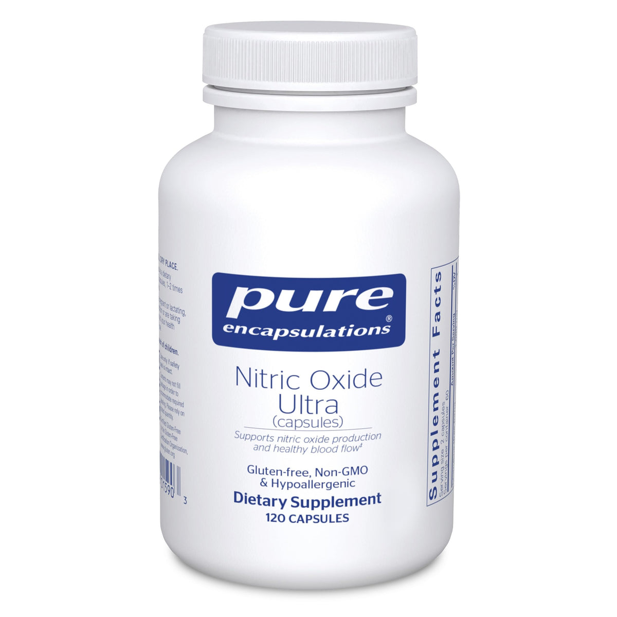 Pure Encapsulations Nitric Oxide Ultra bottle front for vascular support