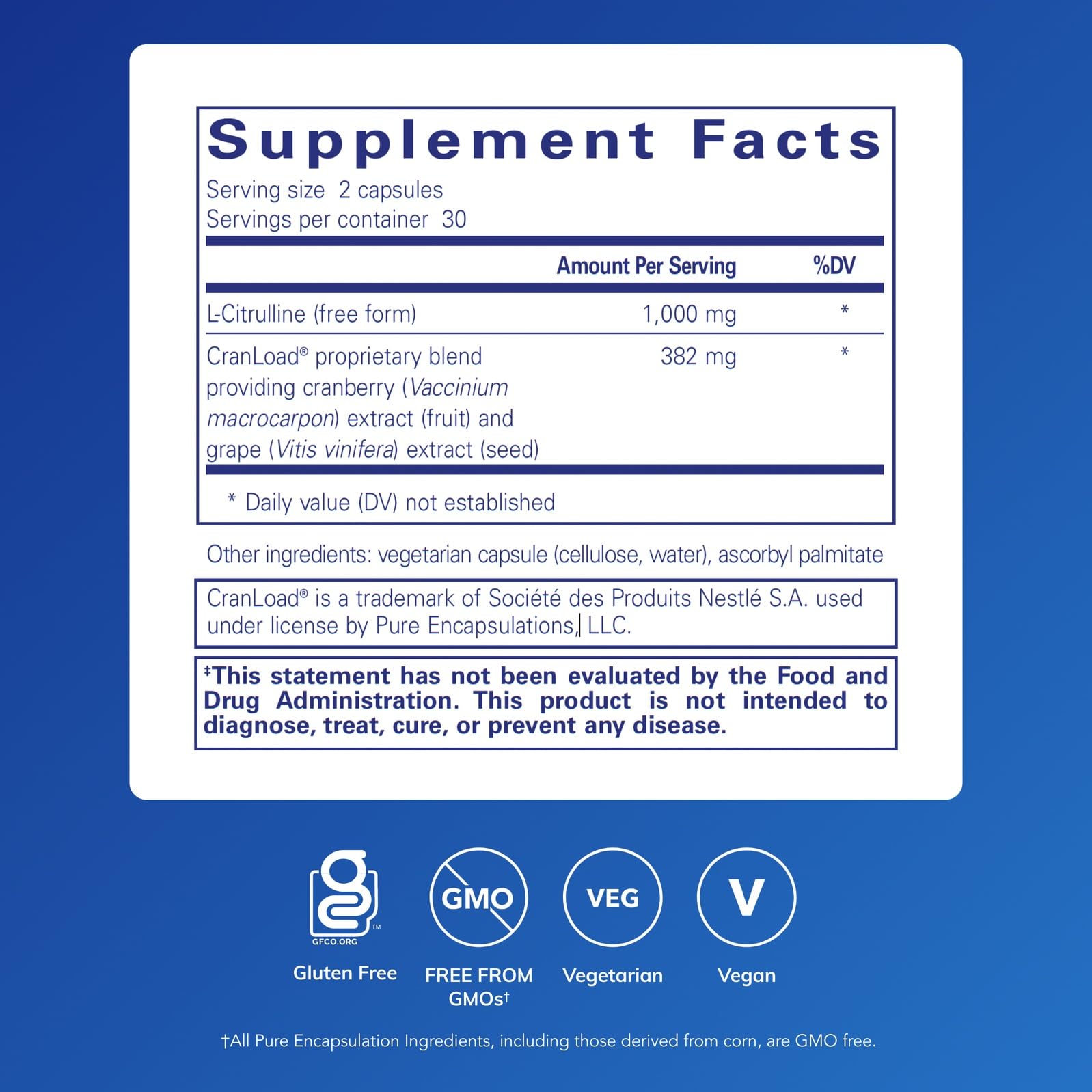 Pure Encapsulations Nitric Oxide Ultra capsules closeup, convenient daily capsules for vascular health.