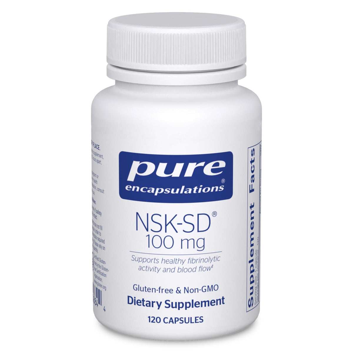 Pure Encapsulations NSK-SD bottle with nattokinase 100 mg supporting normal blood circulation