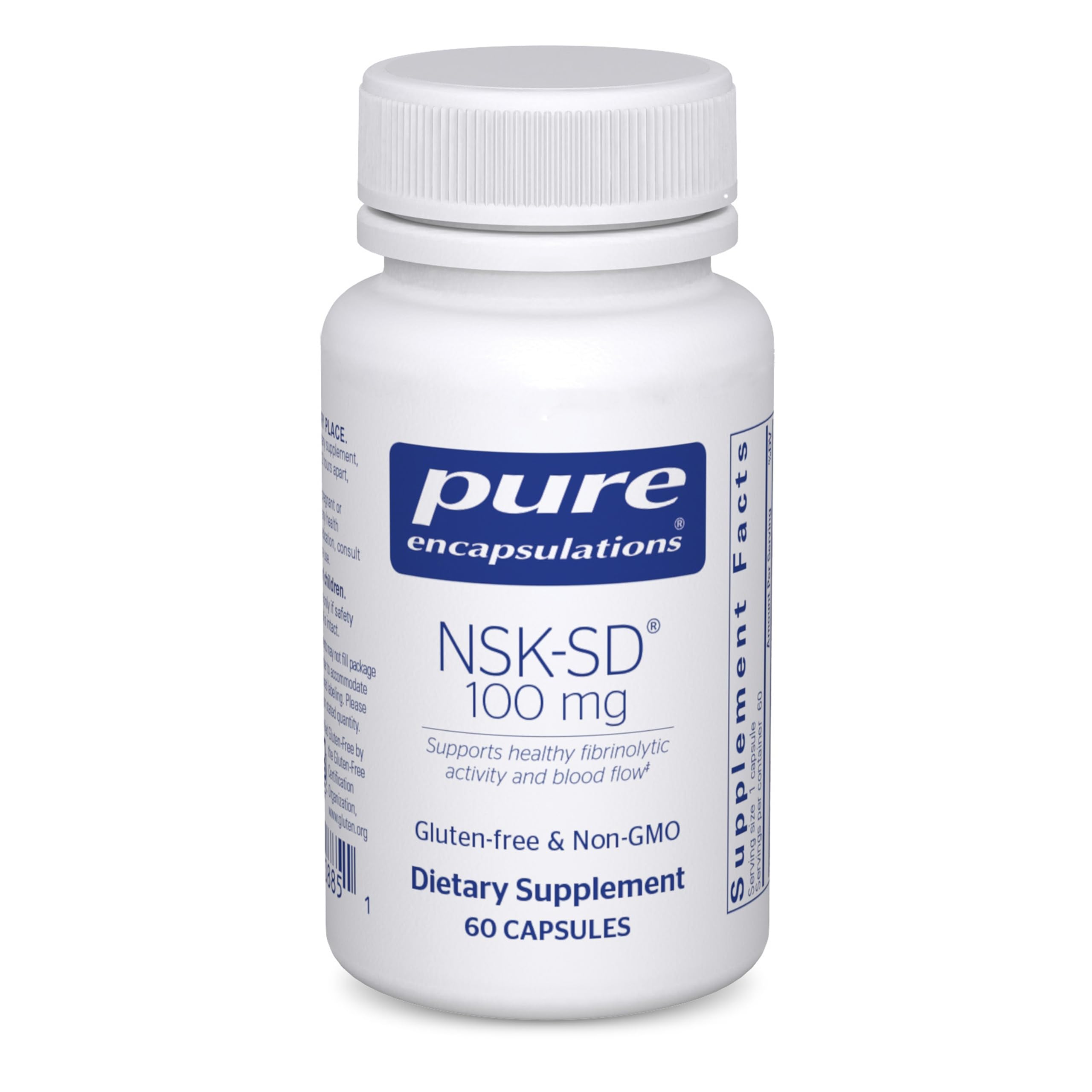 Pure Encapsulations NSK-SD bottle front showing label and product name, potentially indicating circulation support