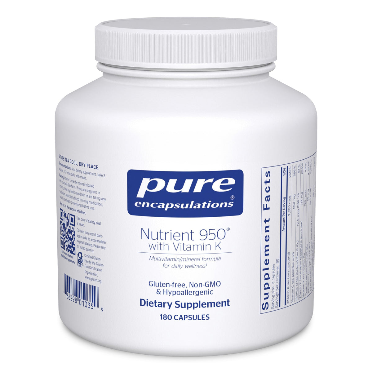 Pure Encapsulations Nutrient 950 bottle front supports daily wellness