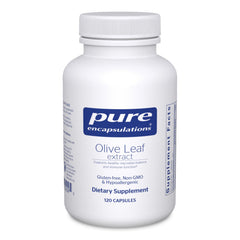 Pure Encapsulations Olive Leaf Extract bottle front view may support immune health.