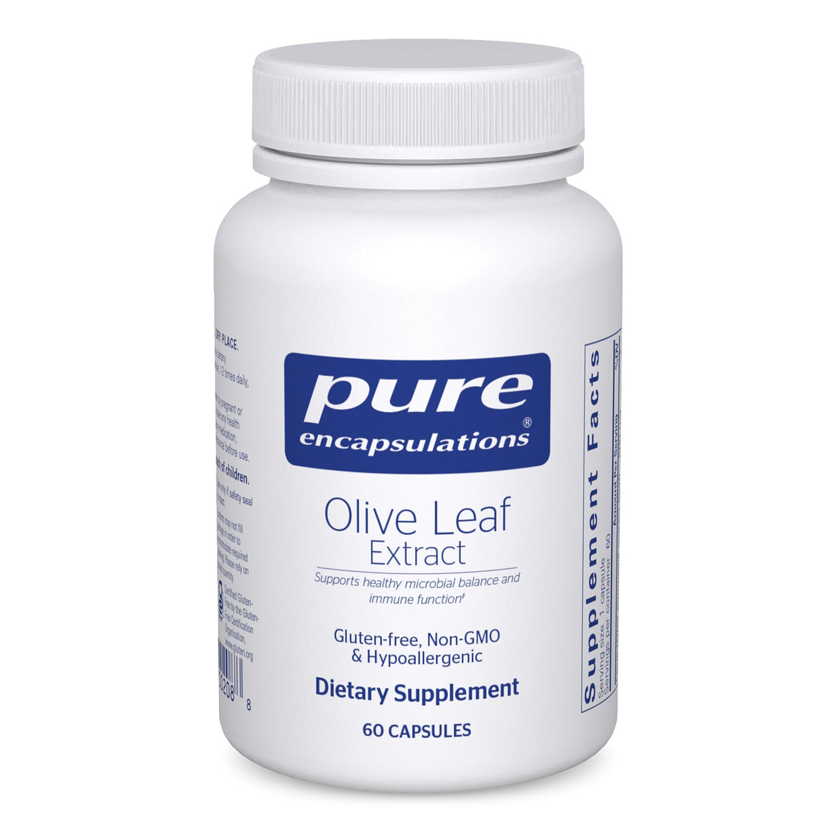 Pure Encapsulations Olive Leaf Extract bottle indicating immune support
