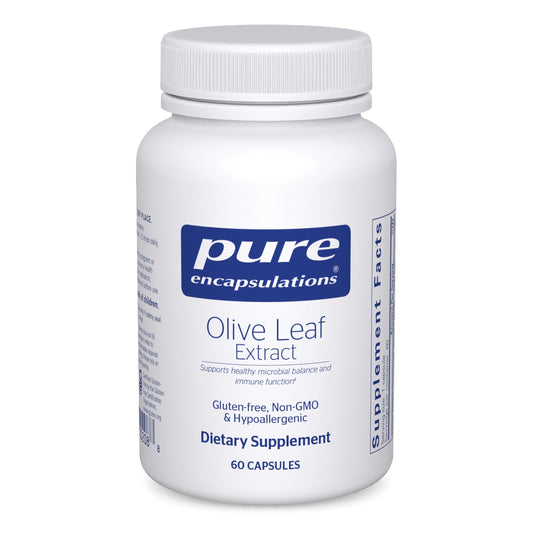 Pure Encapsulations Olive Leaf Extract bottle indicating immune support