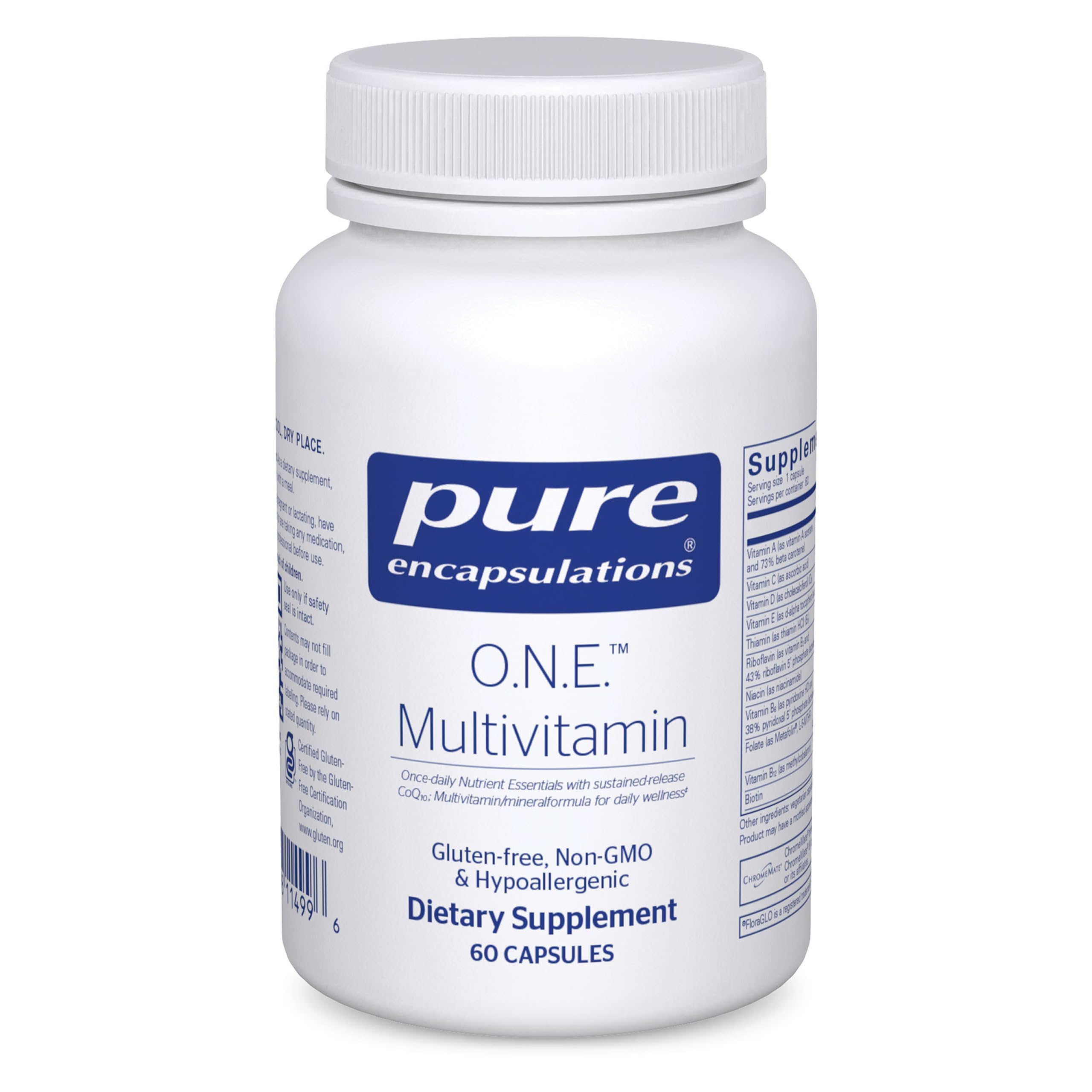 Pure Encapsulations O.N.E. multivitamin bottle close-up for daily wellness support
