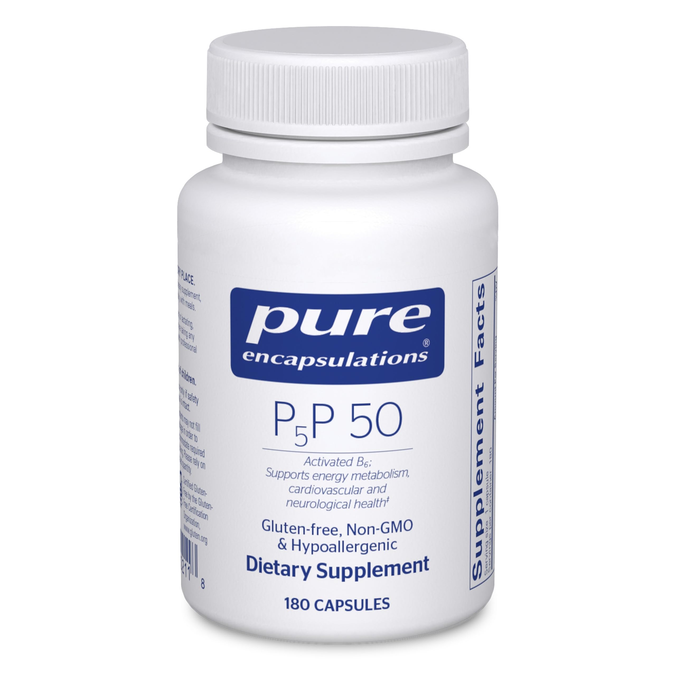 Pure Encapsulations P5P 50 bottle front label for energy metabolism support