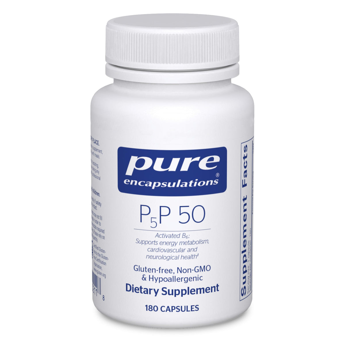 Pure Encapsulations P5P 50 bottle front label for energy metabolism support
