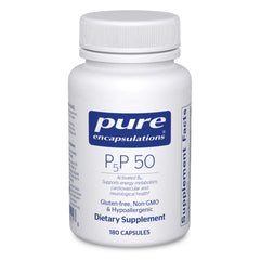 Pure Encapsulations P5P 50 bottle front label for energy metabolism support