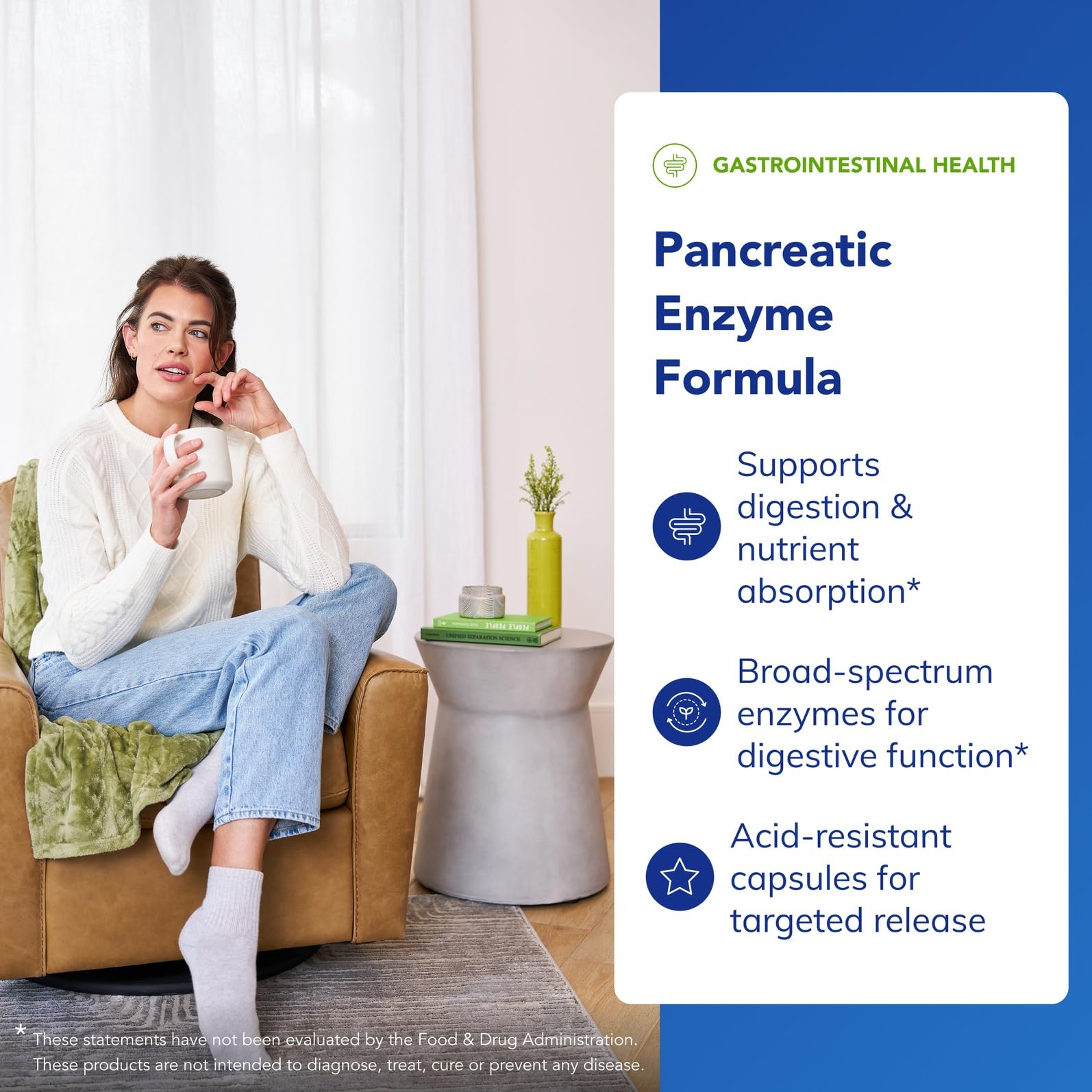 Pure Encapsulations Pancreatic Enzyme Formula acid-resistant capsules reach the gut.