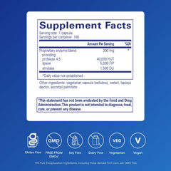 Pure Encapsulations Pancreatic VegEnzymes capsules arranged for easy dosage and digestion assistance.