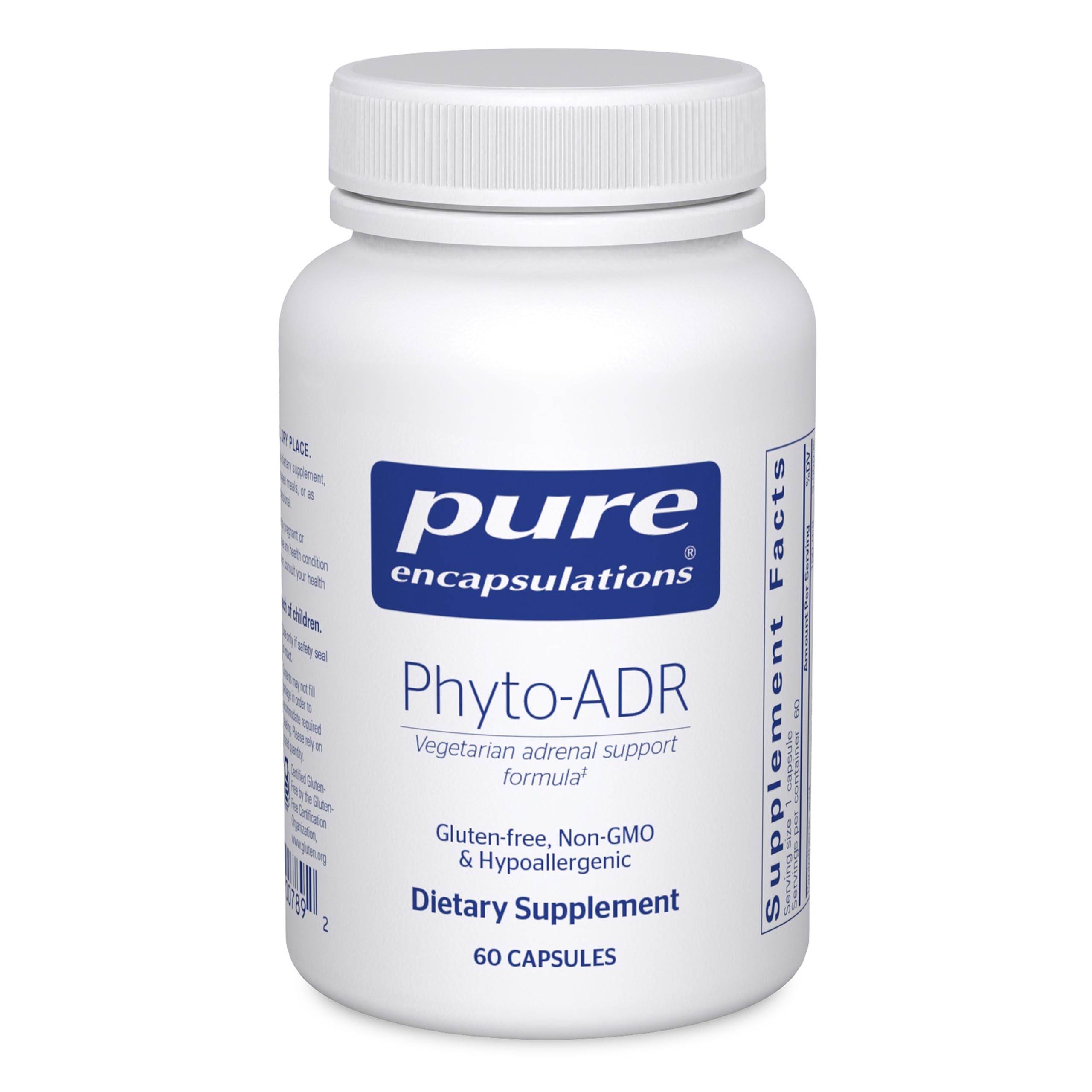 Pure Encapsulations Phyto-ADR bottle front view for easy daily use.
