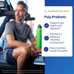 Poly-Prebiotic label detail shows XOS and cranberry blend.