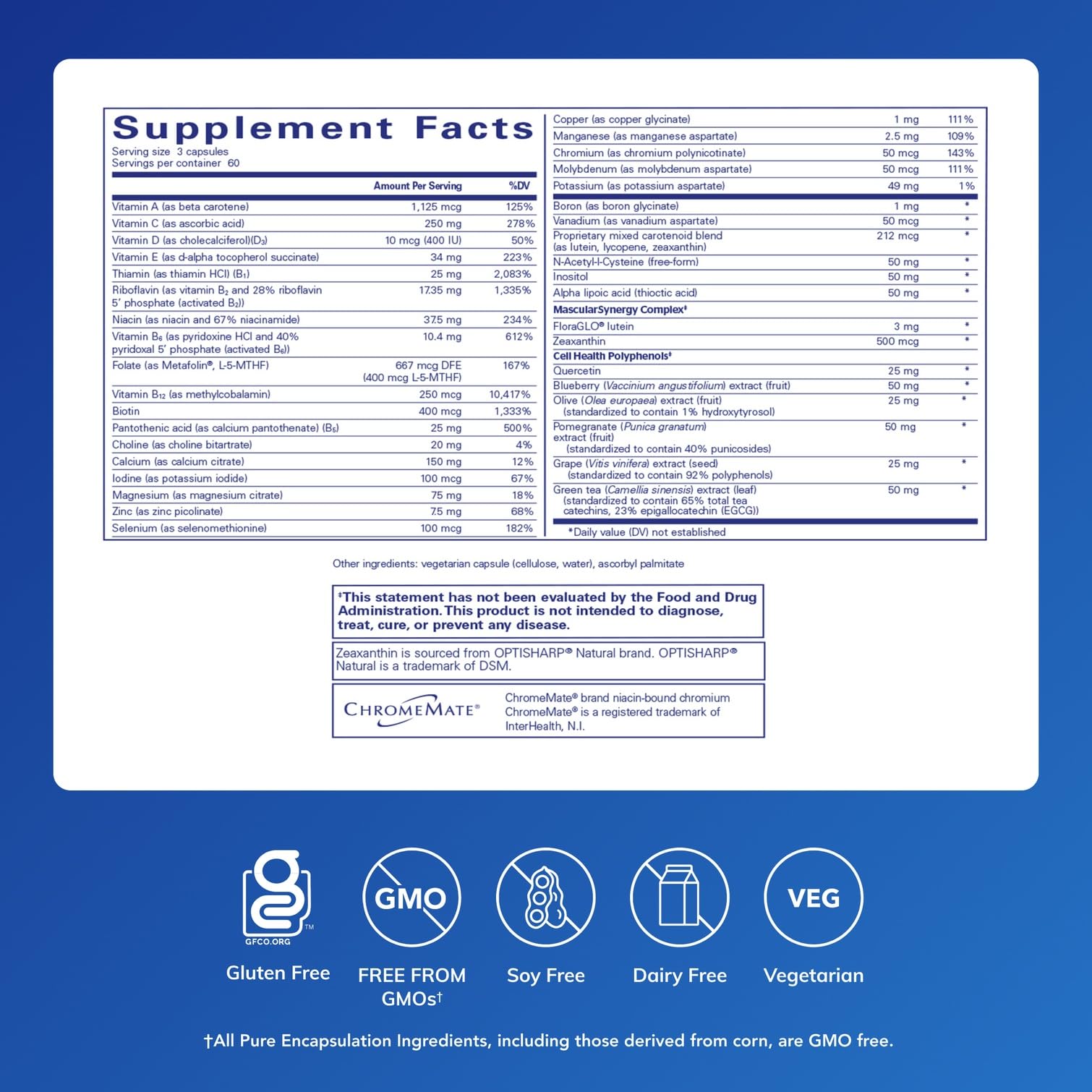 Pure Encapsulations Polyphenol Nutrients capsules promoting bioavailable nutrients for daily wellness.