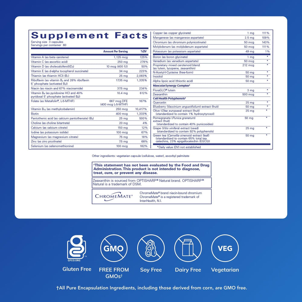 Pure Encapsulations Polyphenol Nutrients capsules promoting bioavailable nutrients for daily wellness.