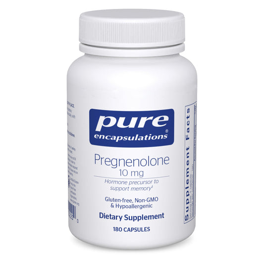 Pure Encapsulations Pregnenolone 10 mg bottle for daily memory support.