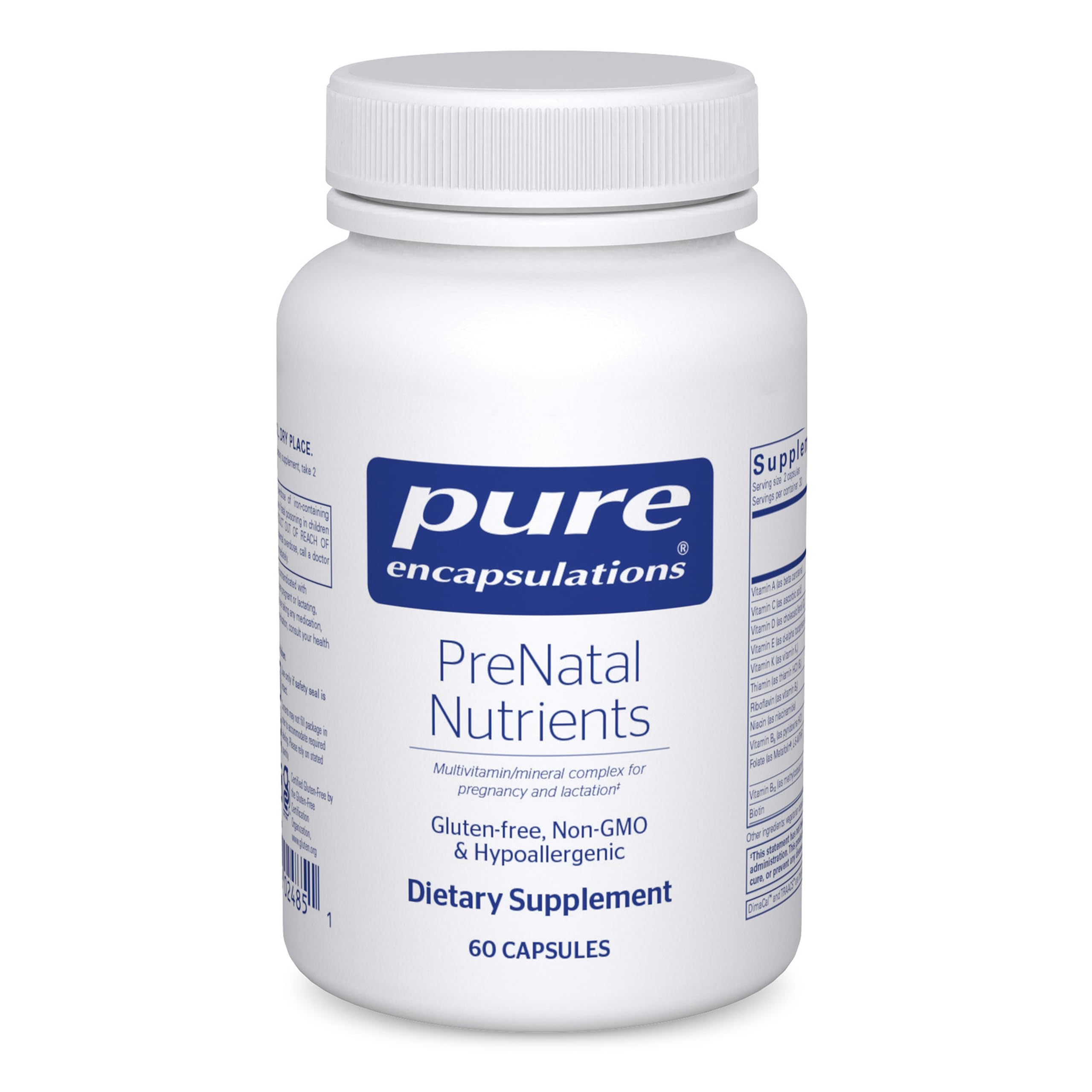 Pure Encapsulations Prenatal bottle pour for easy daily dosing during pregnancy
