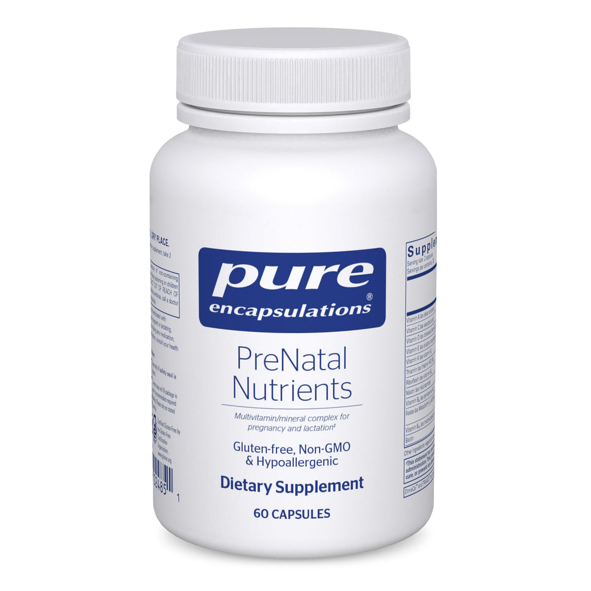 Pure Encapsulations Prenatal bottle pour for easy daily dosing during pregnancy