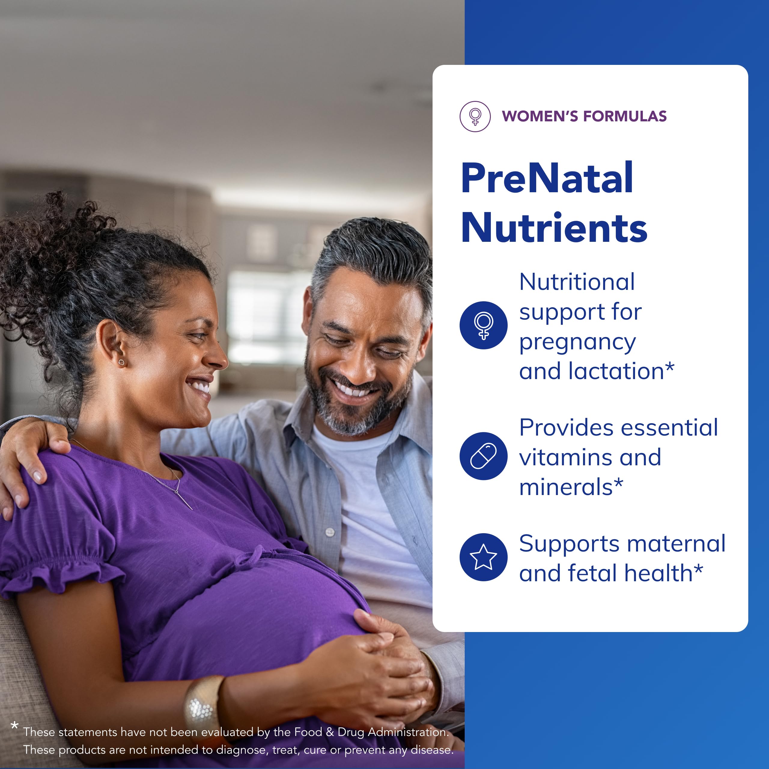 Nutrition label close-up highlighting iron and folate in Pure Encapsulations Prenatal Nutrients.